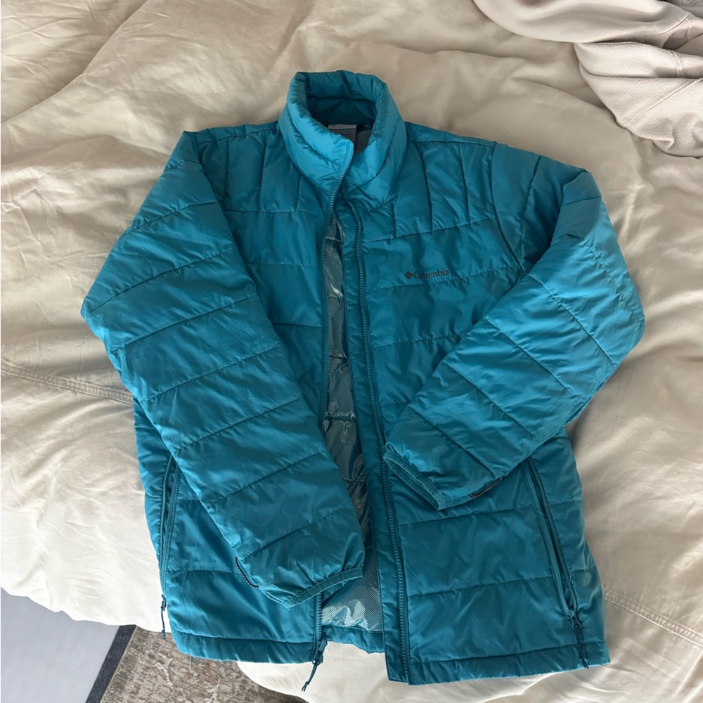 Lightweight Columbia Teal Puffer Jacket